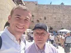 Kevin and Opa at the Western Wall in Jerusalem